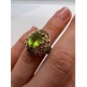 14K YELLOW GOLD  & PERIDOT RING  SIZE 4.5