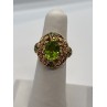 14K YELLOW GOLD  & PERIDOT RING  SIZE 4.5
