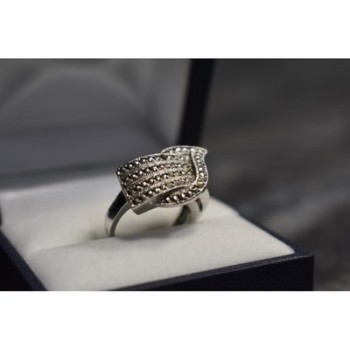 925 Sterling Silver Marcasites Ring Size 5.5