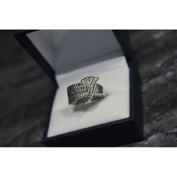 925 Sterling Silver Marcasites Ring Size 5.5