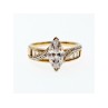 925 Sterling Silver Gold Plated CZ Ring Size 10.5