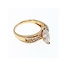 925 Sterling Silver Gold Plated CZ Ring Size 10.5