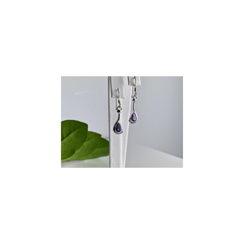 925 Sterling Silver Purple Tourmaline Earrings