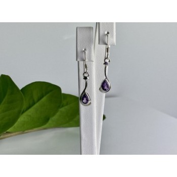 925 Sterling Silver Purple Tourmaline Earrings