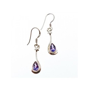 925 Sterling Silver Purple Tourmaline Earrings