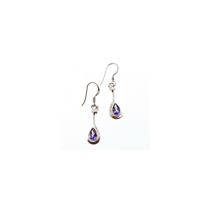 925 Sterling Silver Purple Tourmaline Earrings