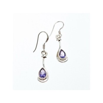 925 Sterling Silver Purple Tourmaline Earrings