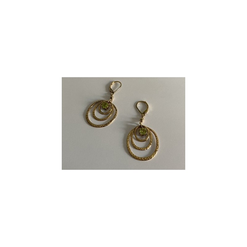 925 Sterling Silver Gold Plated Peridot Earrings