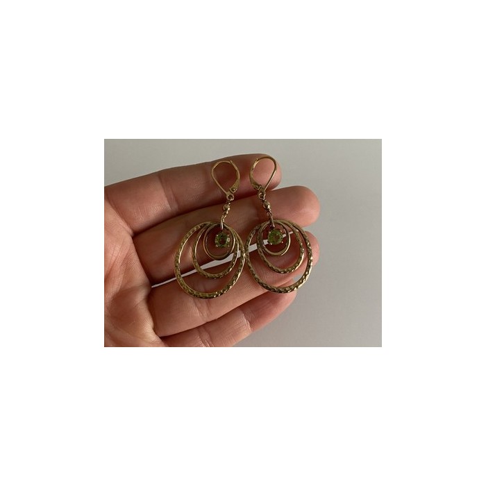 925 Sterling Silver Gold Plated Peridot Earrings