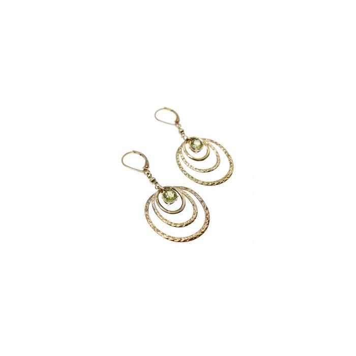 925 Sterling Silver Gold Plated Peridot Earrings
