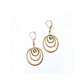 925 Sterling Silver Gold Plated Peridot Earrings