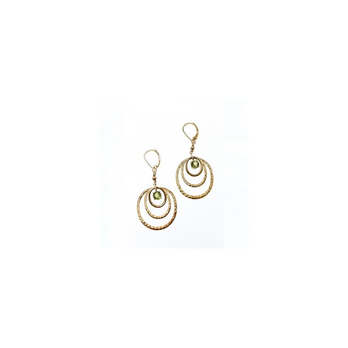 925 Sterling Silver Gold Plated Peridot Earrings