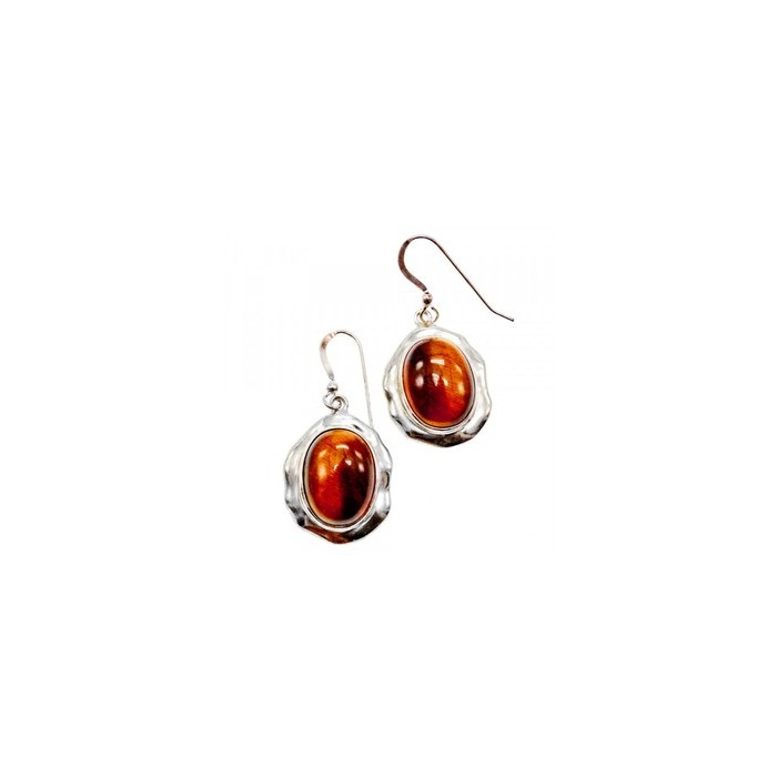 925 Sterling Silver Tiger's Eye Earrings