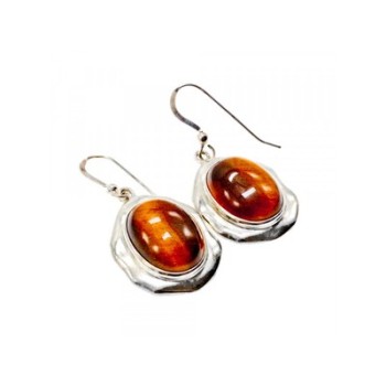 925 Sterling Silver Tiger's Eye Earrings
