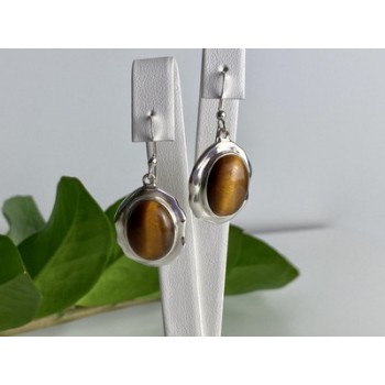925 Sterling Silver Tiger's Eye Earrings