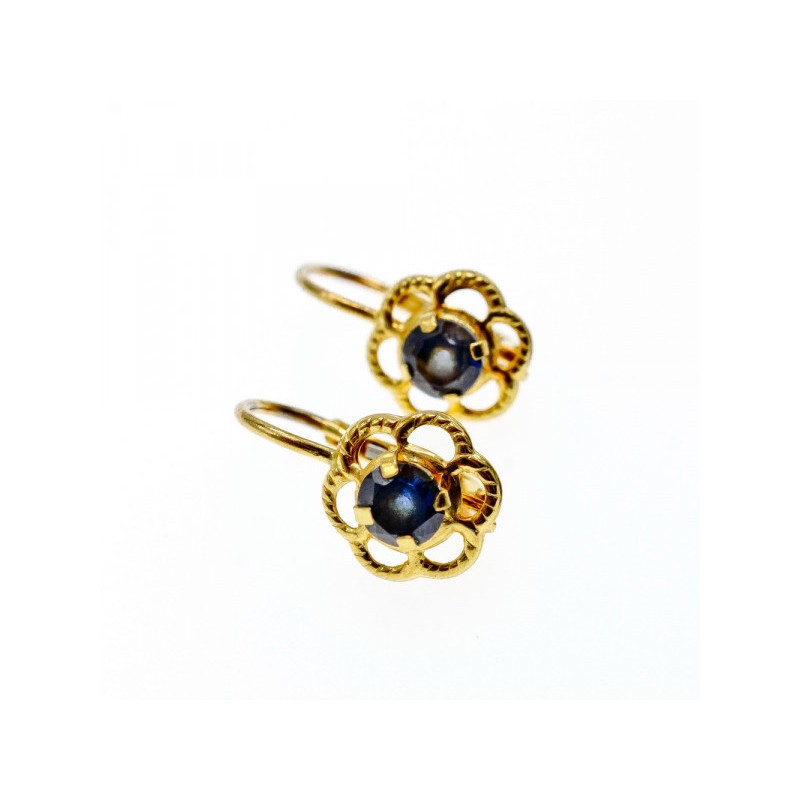 18K YELLOW GOLD BLUE SPINEL 