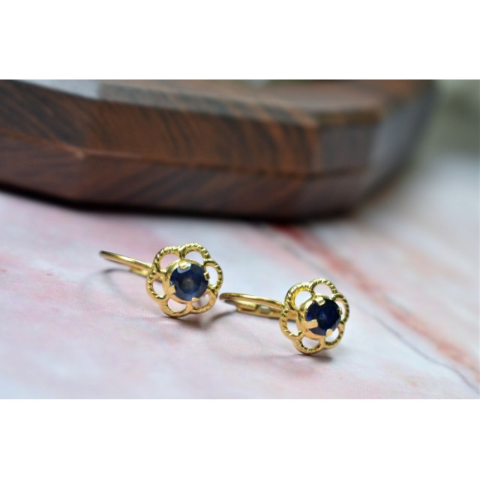 18K YELLOW GOLD BLUE SPINEL 