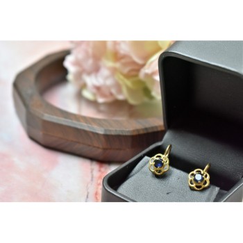 18K YELLOW GOLD BLUE SPINEL 