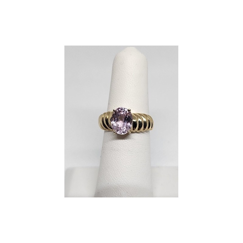 10K YELLOW GOLD & MORGANITE RING  SIZE 5