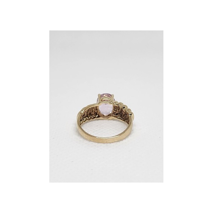10K YELLOW GOLD & MORGANITE RING  SIZE 5