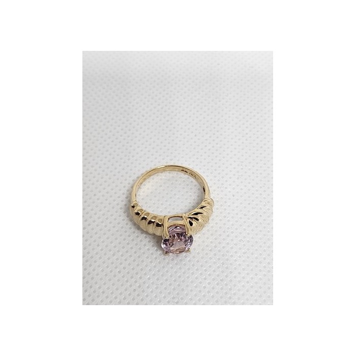 10K YELLOW GOLD & MORGANITE RING  SIZE 5