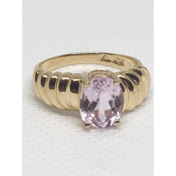 10K YELLOW GOLD & MORGANITE RING  SIZE 5