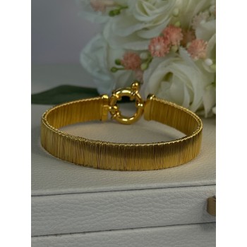 Elegant 925 Sterling Silver V Italy Gold Plated Bracelet Length 7 Inch