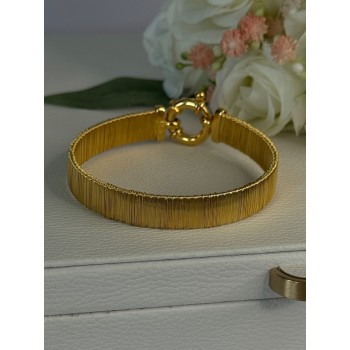 Elegant 925 Sterling Silver V Italy Gold Plated Bracelet Length 7 Inch