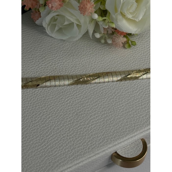 Classy 925 Sterling Silver Italy Gold Plated Part Bracelet Length 7.5 Inch