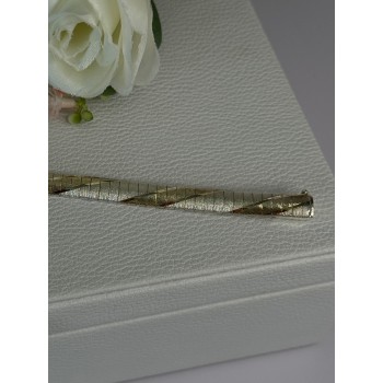 Classy 925 Sterling Silver Italy Gold Plated Part Bracelet Length 7.5 Inch