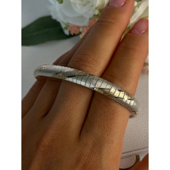 Classy 925 Sterling Silver Italy Gold Plated Part Bracelet Length 7.5 Inch