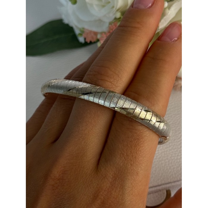 Classy 925 Sterling Silver Italy Gold Plated Part Bracelet Length 7.5 Inch