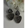 Aesthetic 925 Sterling Silver Marcasite & CZ Earrings Length 1.45 Inch