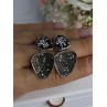 Aesthetic 925 Sterling Silver Marcasite & CZ Earrings Length 1.45 Inch