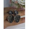 Aesthetic 925 Sterling Silver Marcasite & CZ Earrings Length 1.45 Inch