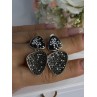 Aesthetic 925 Sterling Silver Marcasite & CZ Earrings Length 1.45 Inch