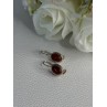 925 Sterling Silver Carnelian Earrings Length 0.70 Inch