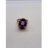 14K YELLOW GOLD & AMETHYST RING  SIZE 5.5
