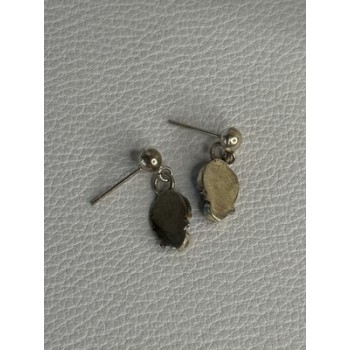 Vintage 925 Sterling Silver Turquoise & Carnelian Earrings Length 0.70 Inch