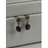 925 Sterling Silver Abalone & Marcasite Earrings Length 0.60 Inch