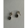 925 Sterling Silver Abalone & Marcasite Earrings Length 0.60 Inch