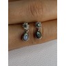 925 Sterling Silver Abalone & Marcasite Earrings Length 0.60 Inch