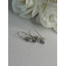 925 Sterling Silver Blue Topaz & Beryl Earrings Length0.80 Inch