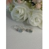 925 Sterling Silver Blue Topaz & Beryl Earrings Length0.80 Inch