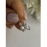 925 Sterling Silver Blue Topaz & Beryl Earrings Length0.80 Inch