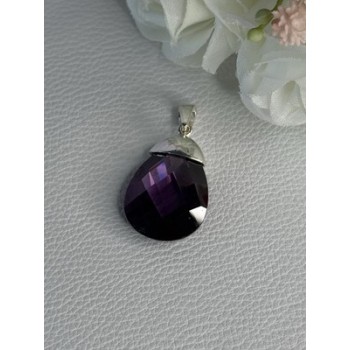925 Sterling Silver Amethyst Pendant Length 1.40 Inch