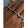 Beautiful 925 Sterling Silver CZ Bracelet Length 7.5 Inch