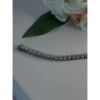 Beautiful 925 Sterling Silver CZ Bracelet Length 7.5 Inch