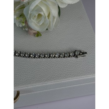 Beautiful 925 Sterling Silver CZ Bracelet Length 7.5 Inch