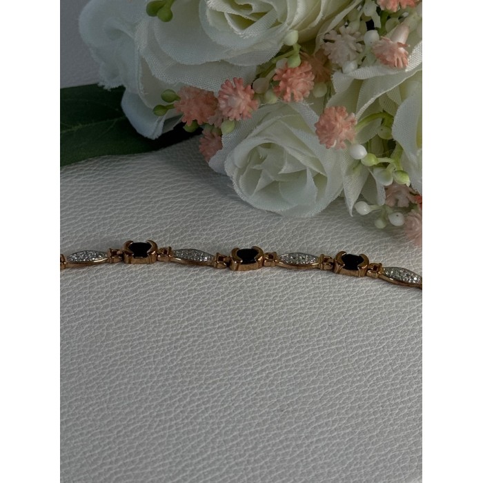 925 Sterling Silver Gold Plated Sapphire Bracelet Length 7.5 Inch